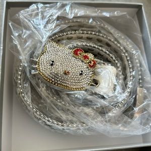 Hello Kitty Silver and Red Rhinestone Belt